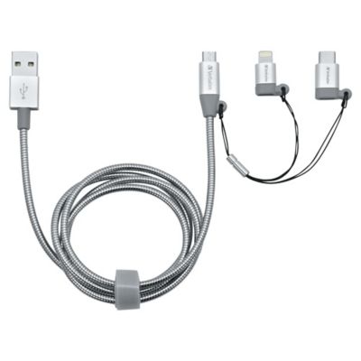 Aufladegerät 3 in 1 Verbatim, austauschbare Stecker, USB Anschluss