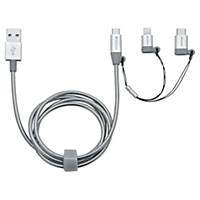 Cable 3 en 1 Verbatim - USB-C/Lightning/USB Micro B