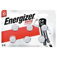 Knapcellebatteri Energizer® Lithium, CR2032, pakke a 6 stk.