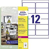 Avery L4776-20 Resistant Labels, 99.1 x 42.3 mm, 12 Labels Per Sheet, 240