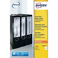 Étiquettes blanches pour classeurs Avery L4761, 192 x 61 mm, les 100