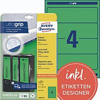Avery Zweckform Ordner-Etiketten, ultragrip L4768-20 breit/kurz 61x192mm, grün
