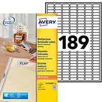 Etiquette enlevable Avery - L4731REV-25 - 25,4 x 10 mm - blanche - par 4725