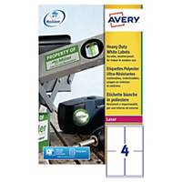 Avery L4774 weerbestendige heavy duty etiketten, 99,1 x 139 mm, doos van 80