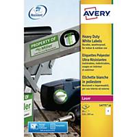 Avery L4775-20 Resistant Labels, 210 x 297 mm, 1 Labels Per Sheet