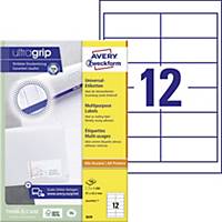 Avery Zweckform 3659 Universal-Etiketten, 97 x 42,3 mm, weiß, 12 Stück/Blatt