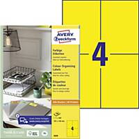 Avery Zweckform 3459 Universal-Etiketten, 105 x 148 mm, gelb, 400 Stück/Packung