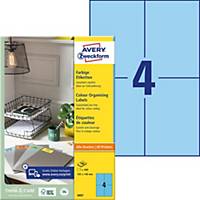 Labels Avery Zweckform 3457, 105 x 148 mm, blue, package of 400 pcs