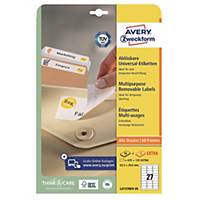AVERY L4737REV-25 REMOVABLE LABELS 63.5 X 29.6MM - BOX OF 25
