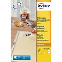 Etiquette enlevable Avery - L4743REV-25 - 99,1 x 42,3 mm - blanche - par 300