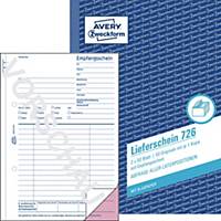 Avery Zweckform Lieferschein 726 mit Empfangsschein, A5, mit Blaupapier, 2x50 Bl