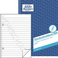 Avery Zweckform Durchschreibbuch 904 , A5, liniert, mit Blaupapier, 2x50 Blatt