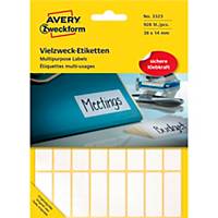 Avery Zweckform Vielzweck Etiketten 3323, 38x14 mm, 29 Bogen/928 Etiketten, weiß