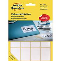 Avery Zweckform Mini-Etiketten 3326, 38 x 29mm (LxB), weiß, 24 Blatt/384 Stück