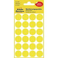 Avery Zweckform 3007 Markierungspunkte, Ø 18 mm, 4 Bogen/96 Etiketten, gelb