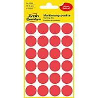 Avery Zweckform kerek címke, 3004, 18 mm, piros, 96 címke/csomag
