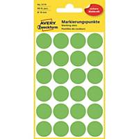 Značkovacie okrúhle etikety Avery Zweckform 3174, Ø 18 mm, zelené, 96 ks/balenie