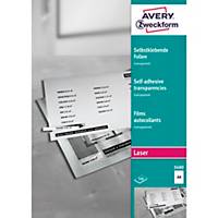 Avery Zweckform Laserfolie 3480, A4, transparent matt, selbstklebend, 100 Blatt