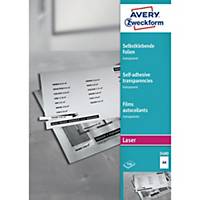 Avery Zweckform A4-es, átlátszó lézeres öntapadó fólia, 100 darab/csomag