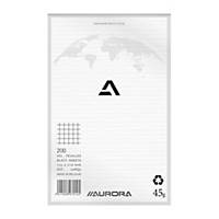 Bloc brouillon Aurora, 135 x 210 mm, carreaux 5x5mm, collé en tête, 200 feuilles