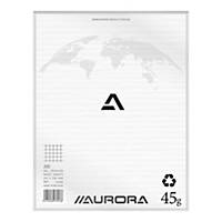 Aurora kladblok, 210 x 270 mm, geruit 5 x 5 mm, bovenaan gelijmd, 200 vellen