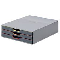 Durable Schubladenbox 7603 Varicolor, 3 Schubladen, A4+ und C4, grau