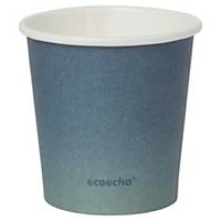 Pack de 50 vasos BioPack Urban «Eco Echo» - papel y PLA - 120 ml - azul