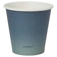 Pack de 40 vasos BioPack Urban «Eco Echo» - papel y PLA - 180 ml - azul