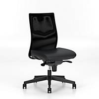 Intrata bureaustoel, stof/mesh, zonder armleuningen, zwart