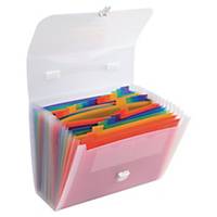 Exacompta Crystal Multipart Expanding Case 24 Sections - Bright Assorted Colours