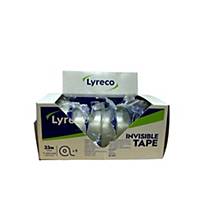 Cinta adhesiva invisible Lyreco - 19 mm x 33 m - Pack de 8 rollos