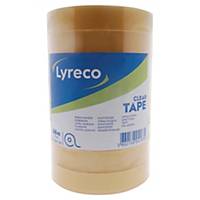 Lyreco budget tape, B 19mm x L 66 m, per pak van 8 rolletjes plakband