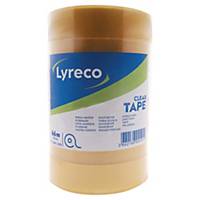 Lyreco budget tape, B 25 mm x L 66 m, per pak van 6 rolletjes plakband