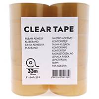 Lyreco budget tape, B 19 mm x L 33 m, per pak van 24 rolletjes plakband