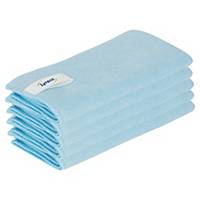 Pack 5 panos absorventes microfibra Lyreco Pro - 40 x 40 cm - azul
