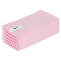 Pack 5 panos absorventes microfibra Lyreco Pro - 40 x 40 cm - rosa