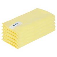 Lyreco Pro Microfibre Cloths 400x400mm Yellow - Pack Of 5