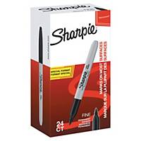 Sharpie Fine permanente markers, fijn, zwart, 20 stuks + 4 gratis