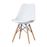 Visitor chair Paperflow Dodgewood, beech legs, seat white, 2 bags