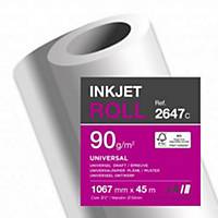 Clairefontaine Uncoated Inkjet Paper Plotter Rolls 90gsm 45M X 1067mm - Box of 4