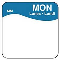 Removable Labels  Monday  Blue - Pack of 1000