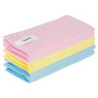 LYRECO ASSORTED PRO MICROFIBRE CLOTH - PACK OF 5