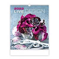 Mesačný medzinárodný kalendár Live Design, 14 listov, 45 x 52 cm
