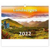 Mesačný medzinárodný kalendár Landscapes, 14 listov, 45 x 31,5 cm