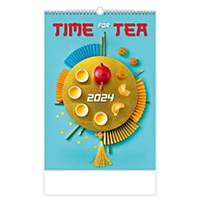 Mesačný medzinárodný kalendár Time for Tea, 14 listov, 31,5 x 45 cm