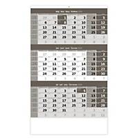 Trojmesačný kalendár šedý s menami - 12 listov, 31,5 x 45 cm