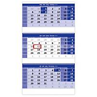 Trojmesačný kalendár modrý so špirálou - 3 x 12 listov, 31,5 x 55,5 cm
