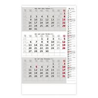 Trojmesačný kalendár šedý s poznámkami - 12 listov, 31,5 x 45 cm