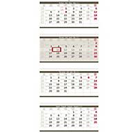Čtyřměsíční český skládaný kalendář šedý - 4 x 12 listů, 31,5 x 74 cm