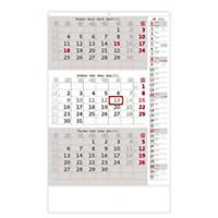 Tříměsíční šedý s poznámkami - české kalendárium, 12 listů, 31,5 x 45 cm